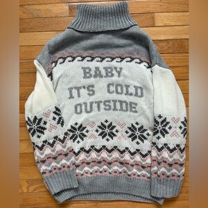 Baby It’s Cold Outside Turtleneck Ugly Christmas Sweater